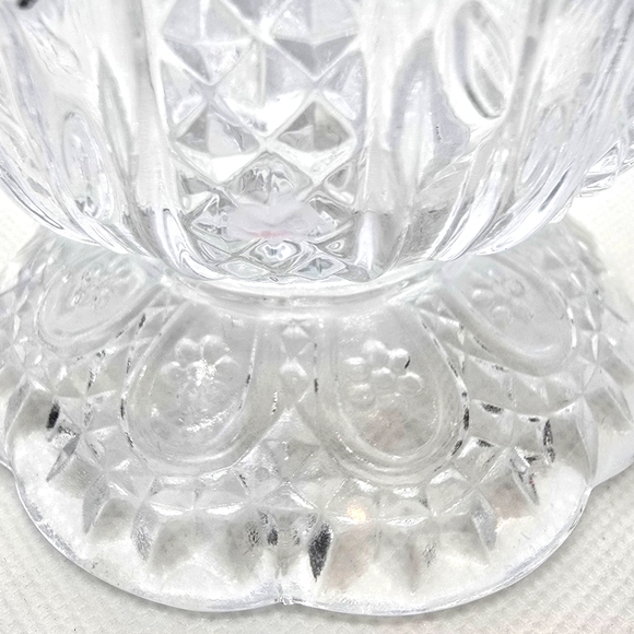 Vintage Floral Avon Glass Candle Holder Bud Vase Candy Dish Clear Glass - Picture 2 of 6